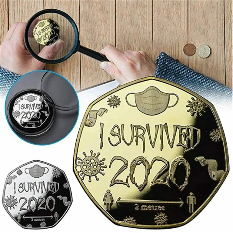 Я пережил 2020 медаль и памятный Набор монет коллекционеров подарок Новогодний |