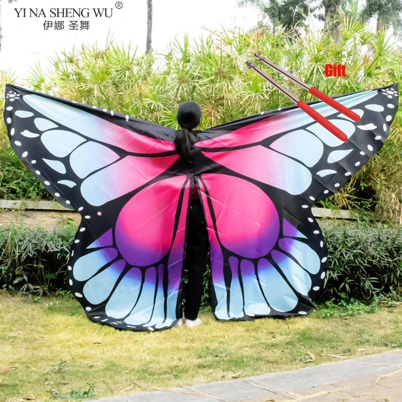 Женский костюм для танца живота радужные крылья с палочками | Тематическая