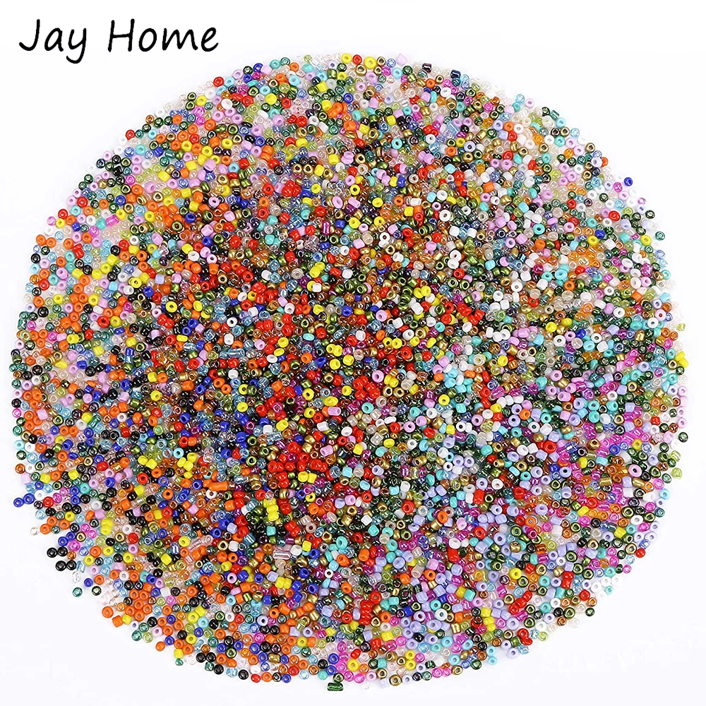 

1200Pcs Round Glass Seed Beads 2mm Multicolor Beads with Hole for DIY Craft Bracelet Necklace Jewelry Making Sewing Accessories