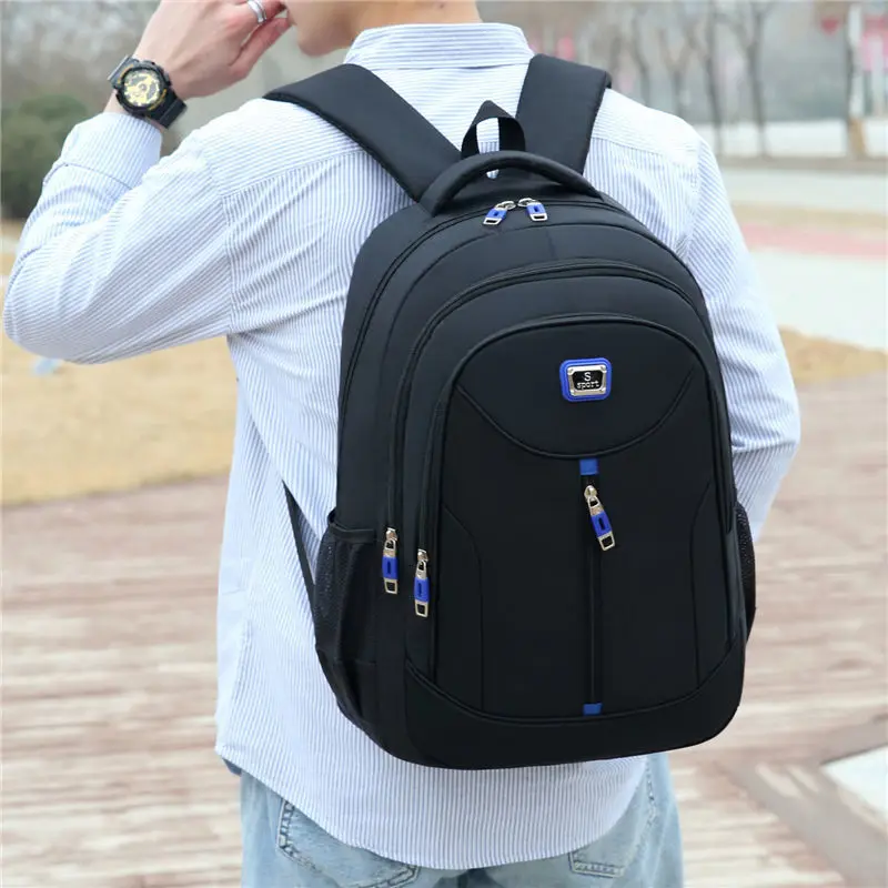 

Large Capacity Backpack Men Laptop 15.6 Inch Nylon Multifunction Black Backpack School Bag for Boys Teen 2021 New