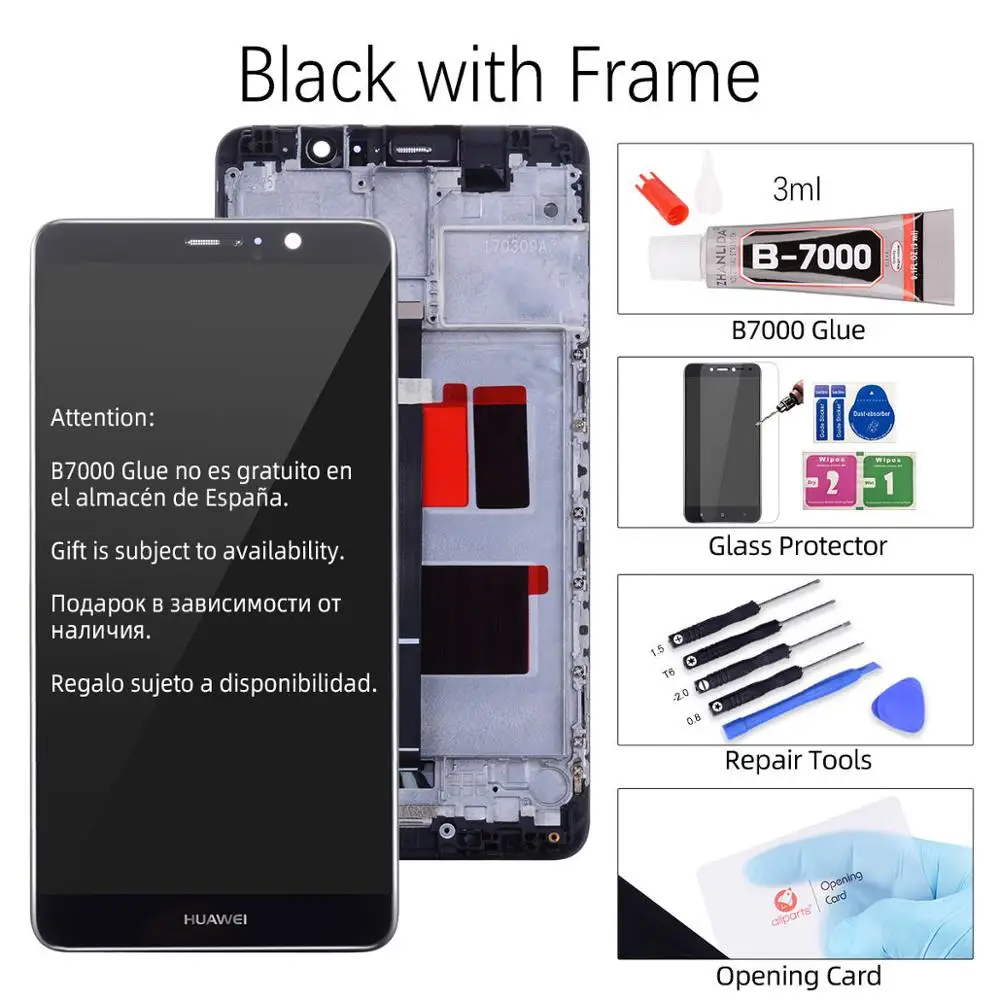 with Frame Black ЖК-дисплей для huawei mate 9, кодирующий преобразователь сенсорного экрана в сборе для huawei mate 9, ЖК-дисплей с рамкой MHA-L09 L29, замена - Цвет: with Frame Black