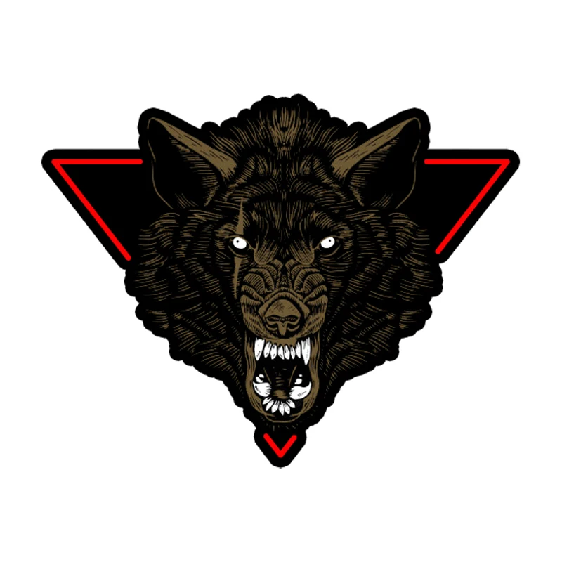 

Interesting Wolf Head Animal Style Old School Door Badge Car Sticker PVC Decal