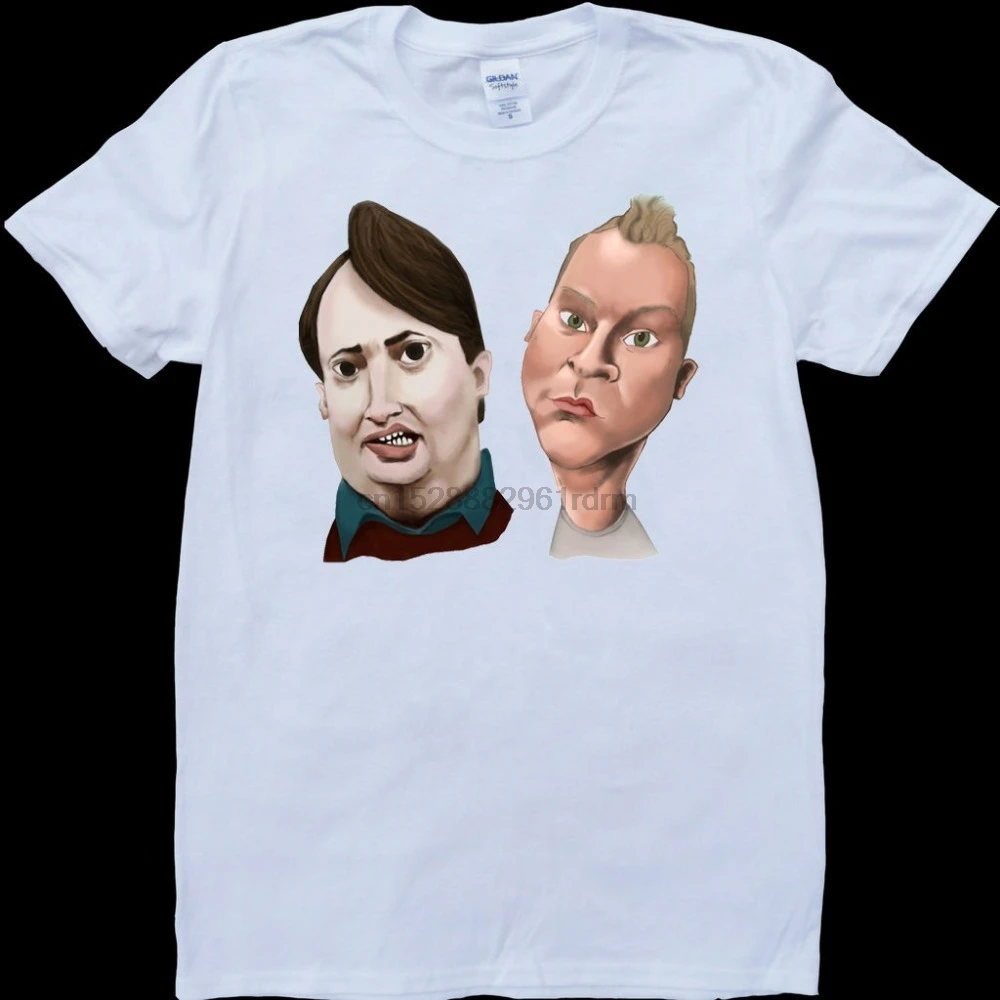 Peep Show Jez and Mark белая модная футболка с коротким рукавом и круглым вырезом под