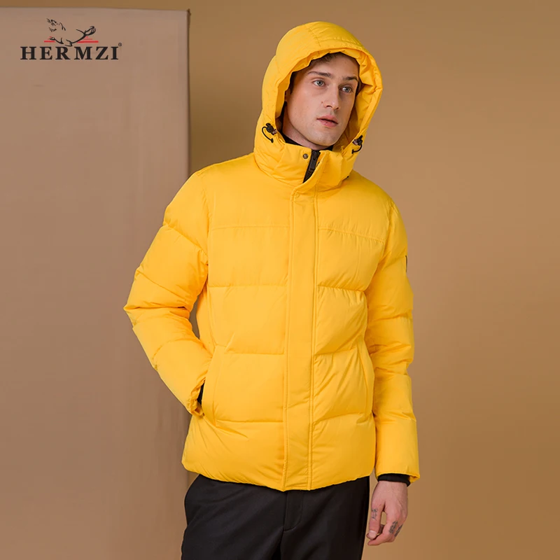 HERMZI 2020 Зимняя Куртка Мужская Пальто Мужское Зимнее Хлопок Стеганое Синтепон