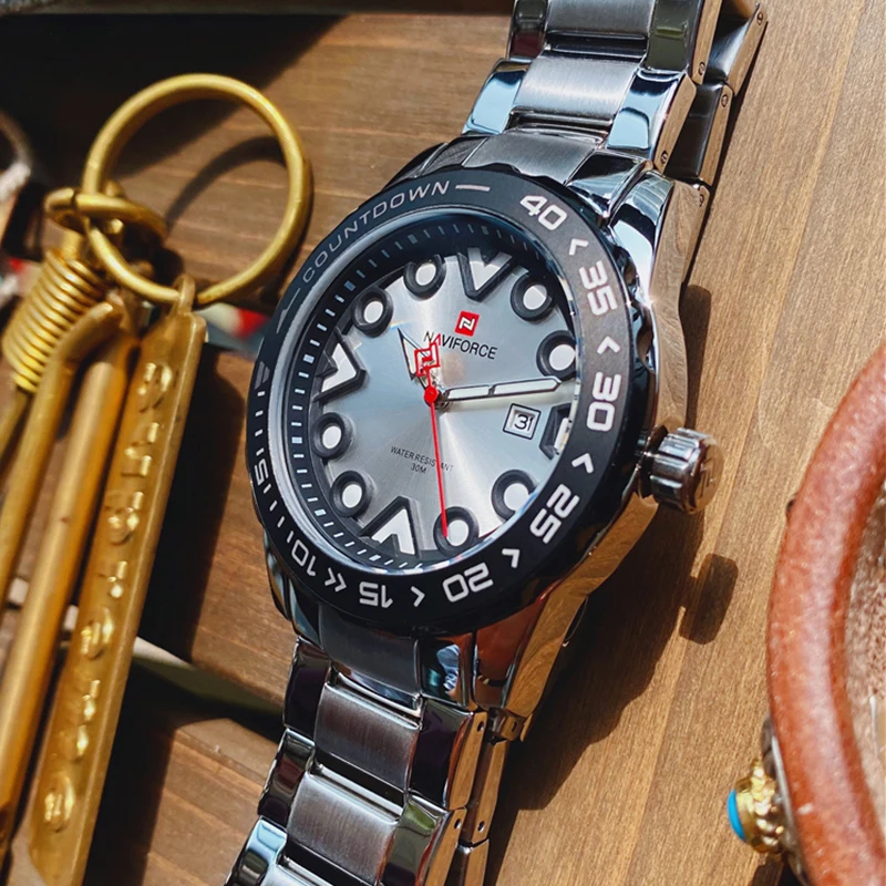 Часы наручные NAVIFORCE Мужские кварцевые деловые модные повседневные