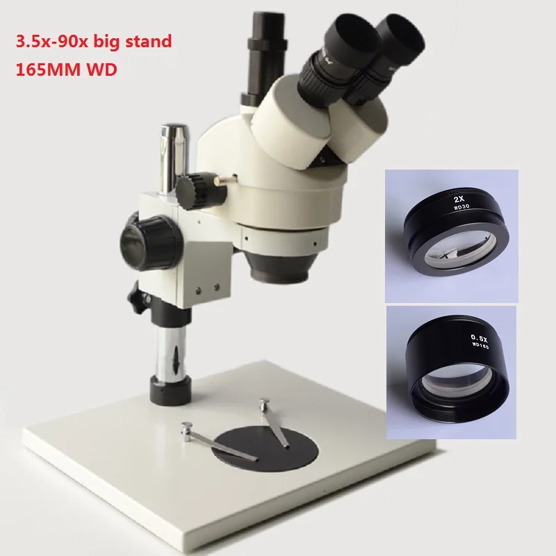 

FYSCOPE Microscope 7X-45X 3.5X-90X Trinocular Inspection Microscope Sector Base Stereo Binocular Microscope Super Large Stand