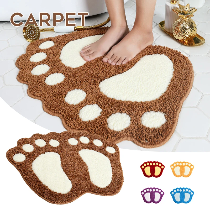 

New Non Slip Bath Toilet Mat Cute Paw Super Absorbent Bathroom Shower Rugs kitchen mat Washable Doormat Floor Mat