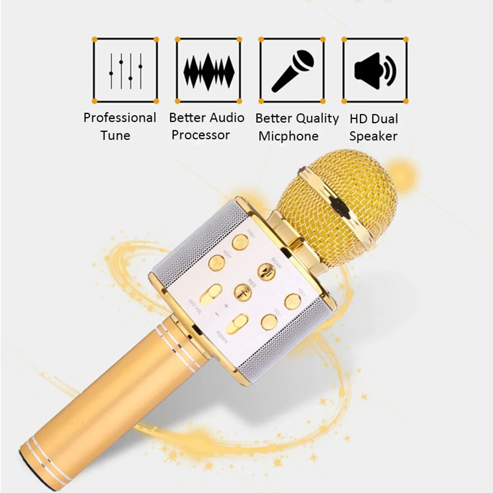 Беспроводной Bluetooth микрофон колонка для караоке KTV музыкальный плеер вокала