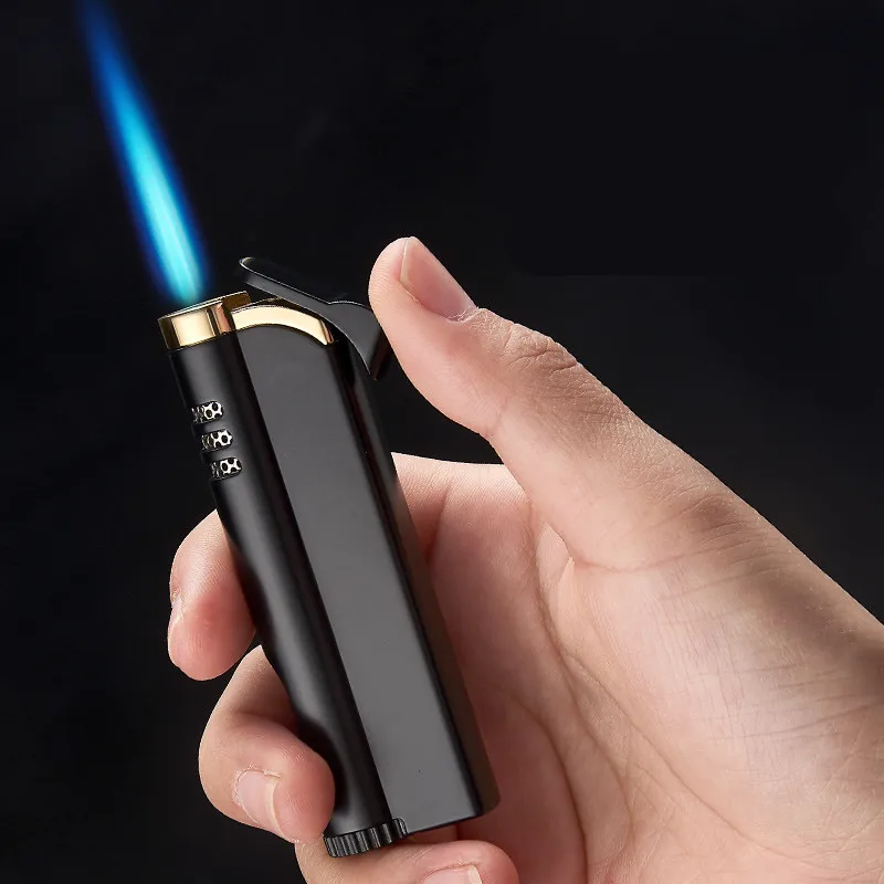 Регулируемая газовая зажигалка FOCUS маленький фонарь с синим пламенем