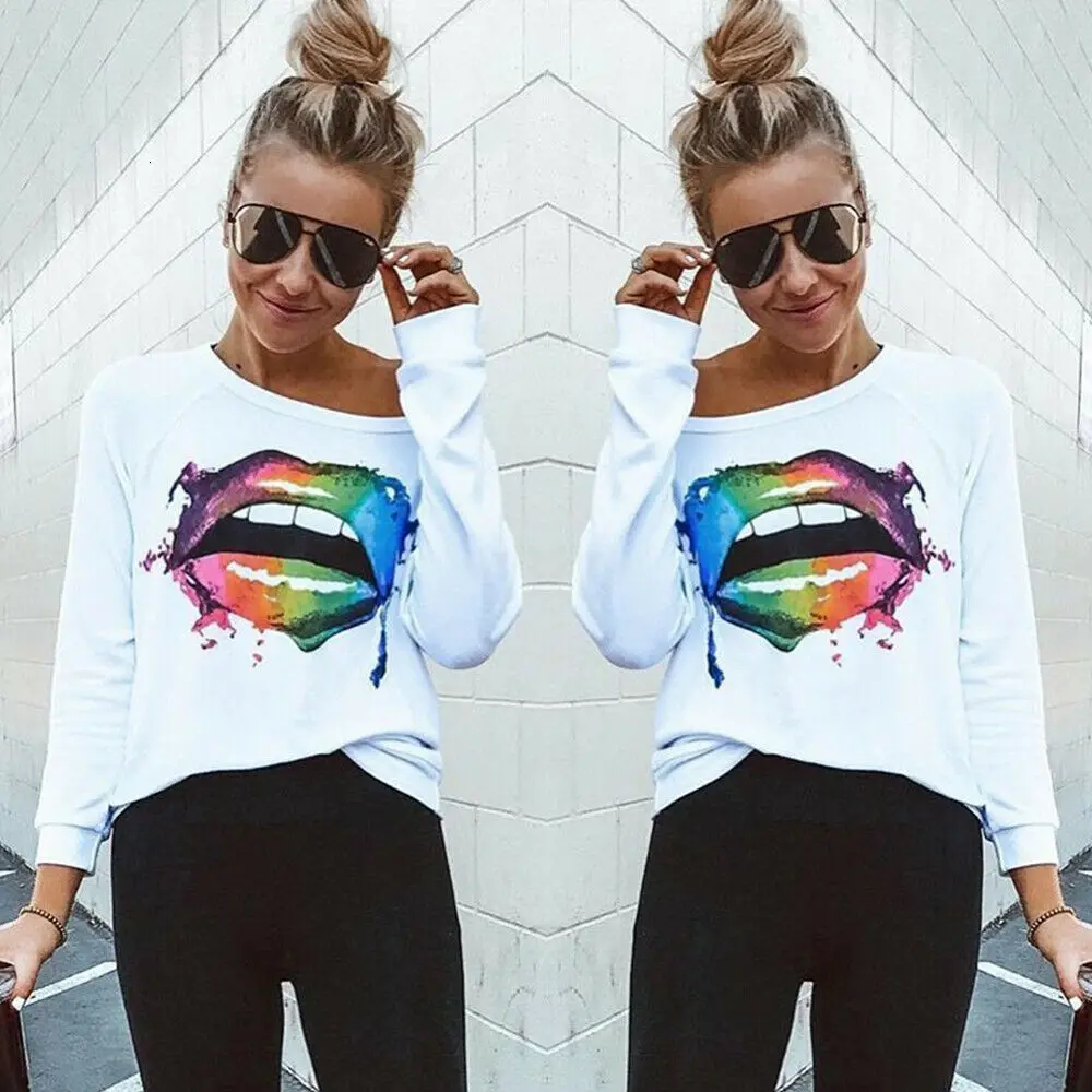 Для женщин рубашки с принтом Новый Повседневное зимние блузки длинным рукавом