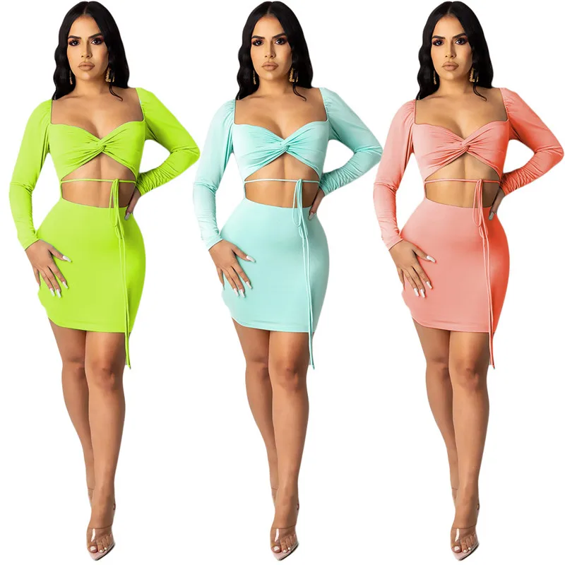 

Sexy Backless Cross Lace Up Bandage Bodycon Dress Women Long Sleeve Hollow Out Stretch Elegant Night Club Party Mini Dress Robe