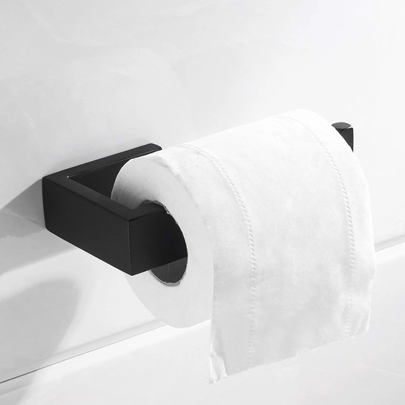 

4Pc Bathroom Accessories Set- Towel Bar, Towel Ring,Toilet Paper Holder,Coat Hook, 304 Stainless Steel Matte Black Finish