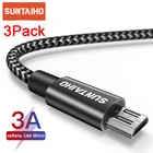 3 пары в упаковке 1m 2m 3M USB кабель с Micro USB кабель 3A Быстрый зарядный кабель для передачи данных для Xiaomi Redmi 4X Samsung J7 Android мобильный телефон микро USB зарядное устройство