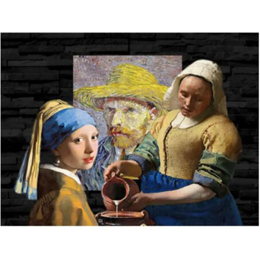 Алмазная вышивка vermeer девушка с жемчугом ожерелье сделай сам алмазная живопись
