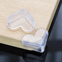 4pcs child silicone transparent heart safe corner protector for baby safety edge guards protection cover angle pads furniture
