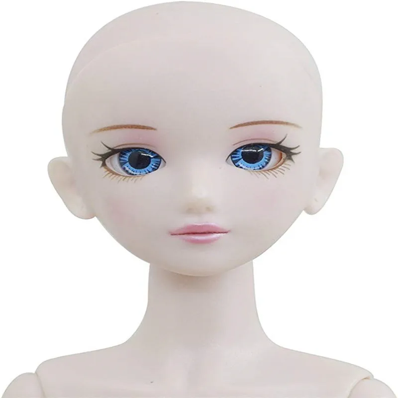 Новинка 30 см подвижные шарнирные куклы bjd игрушки милые 3D большие глаза длинные парики настоящие ресницы Обнаженная кукла голова тело Рождественский подарок для девочек