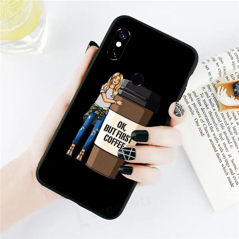 

Vogue Princess Girls coffee Phone Case For Xiaomi Redmi note 7 8 9 t k30 max3 9 s 10 pro lite