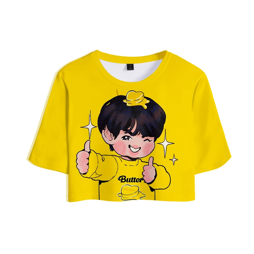 

Новинка 2021, летние футболки с принтом масла, короткий сексуальный топ для девушек, Футболка K POP Harajuku, женская модная футболка с 3D-принтом