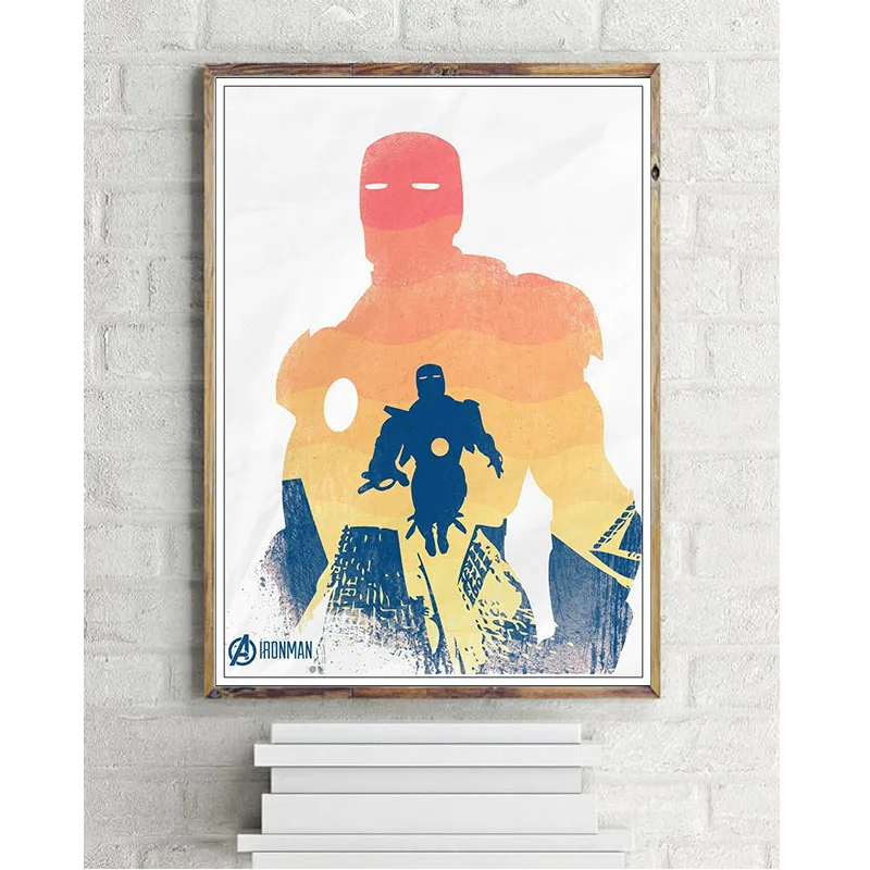 Marvel Comics Супер герой плакаты Капитан Америка Железный человек Мстители фильмы супер герой es плакат настенный Декор для дома
