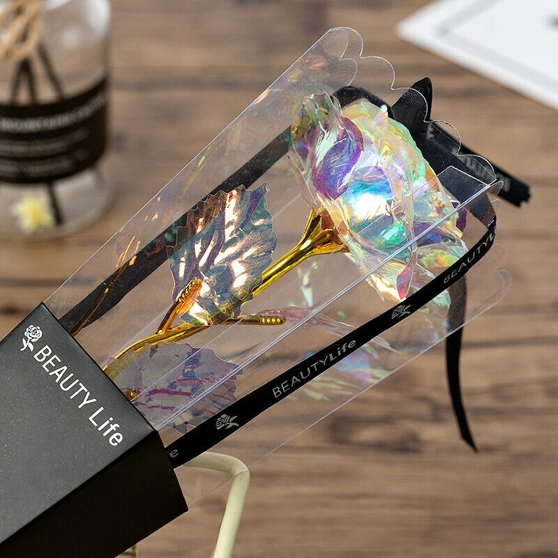 24 к Золотая фольга роза цветок галактика День матери подарок на день Святого