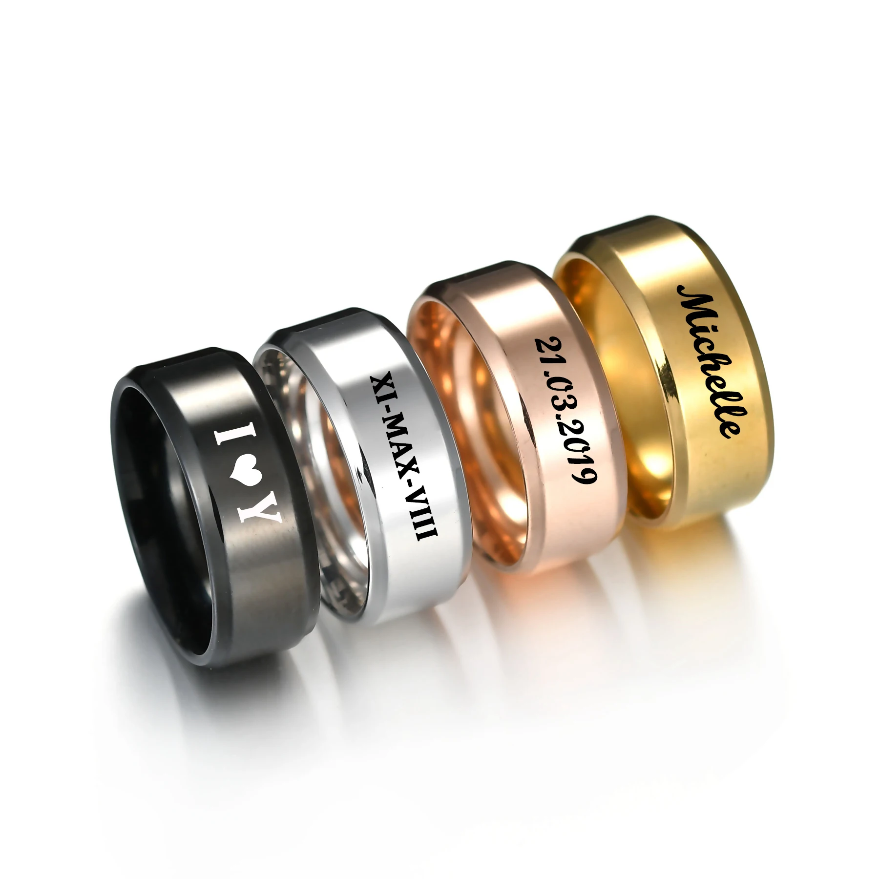 

Acheerup Fashion Engrave Letter Word Stainless Steel Ring For Women Men Gold Color Custom 8mm Square Rings Jewelry Birthday Gift