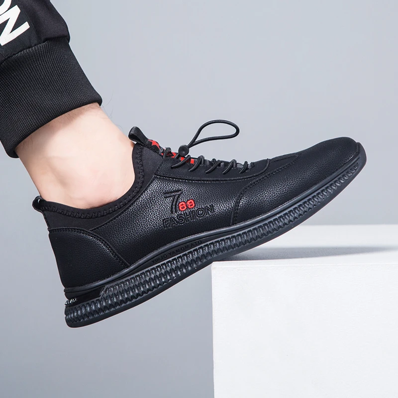Spring and autumn high quality pu tide shoes men's round head flat sports casual 19117 | Обувь