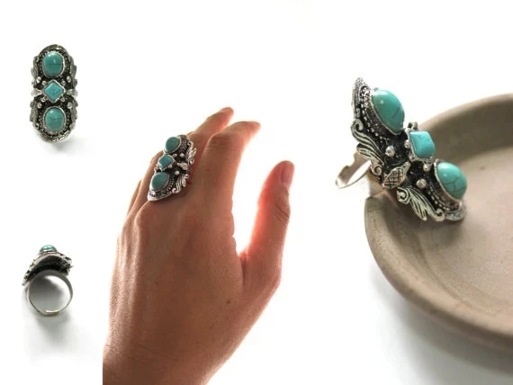 Винтажное кольцо из натурального камня в античном стиле модные ювелирные