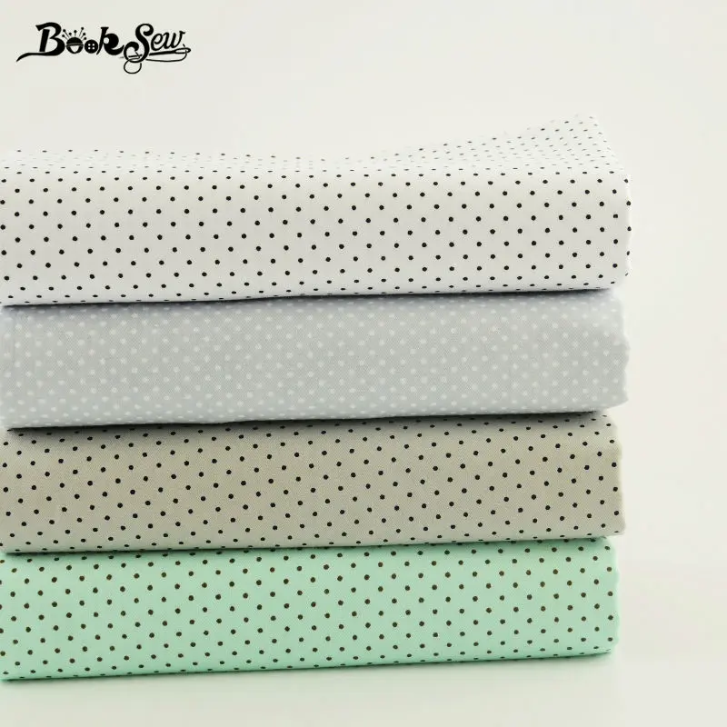 Хлопковая саржевая ткань Booksew 4 шт. простые черно белые точки коллекция одежды