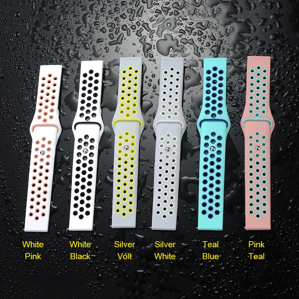 UEBN 20 мм силиконовый сменный дышащий ремешок для часов xiaomi Huami ремень Amazfit GTS/GTR 42 мм/Bip спортивные наручные часы