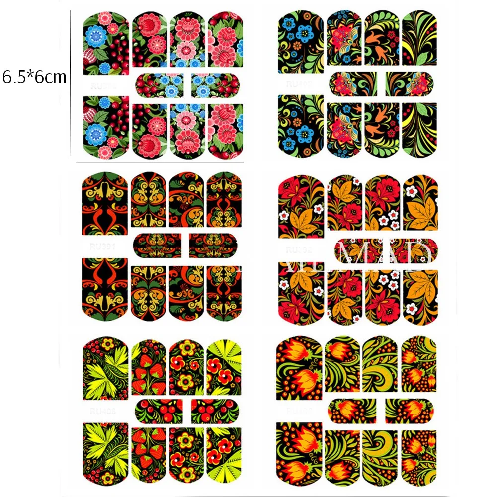 12 листов/упаковка Водные Наклейки для ногтей|nail transfer stickers|nail transfertransfer sticker |