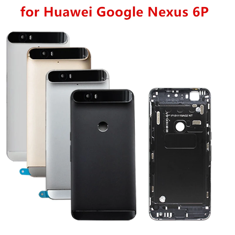 Задняя крышка батарейного отсека для Huawei Google Nexus 6P + верхняя стеклянная Камера Flash