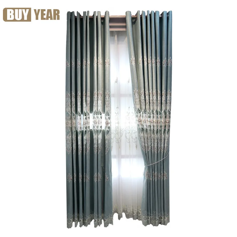 

2021 Light Luxury American Nordic Simple Modern Hollow Embroidered Curtainfor Living Room Bedroom Blackout Curtain Customization