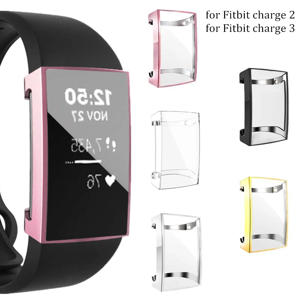 Чехол для Fitbit Charge 3 мягкий блестящий чехол 2 аксессуары смарт-часов | Наручные часы
