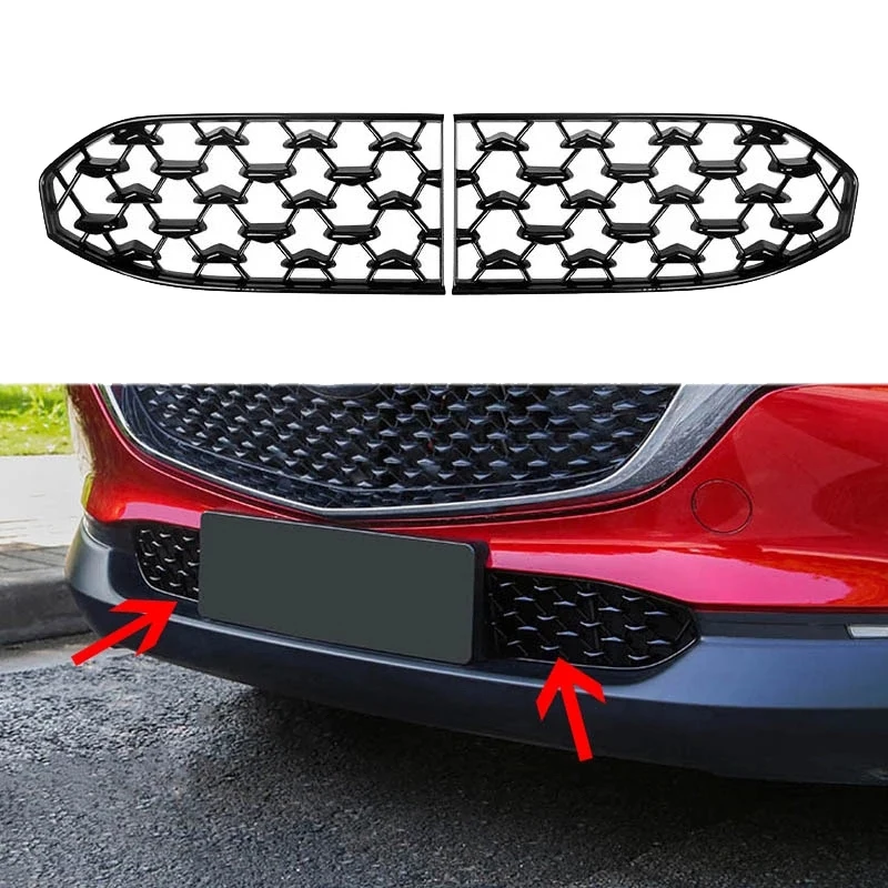 

NEW-Car Front Lower Grille Bumper Grille Cover Decoration for Mazda CX30 CX-30 2020-2021