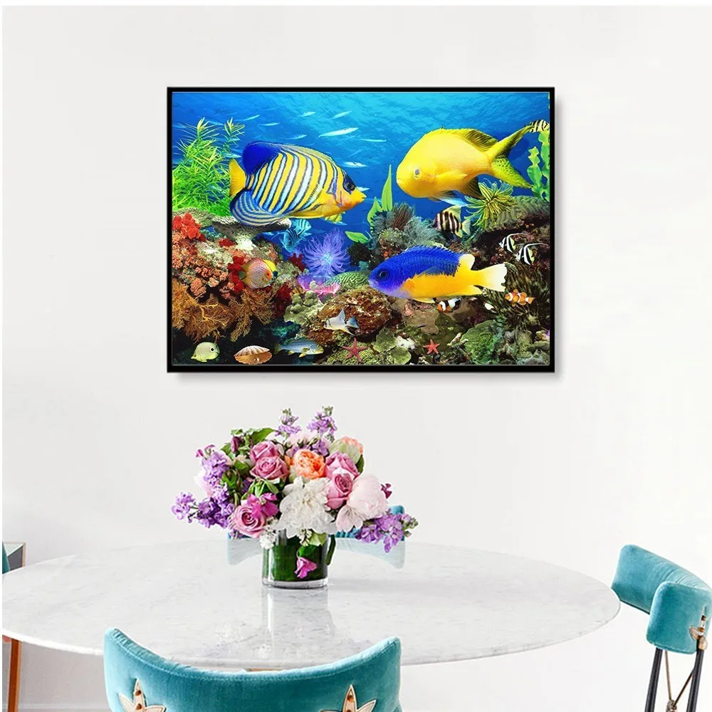 HUACAN 5D DIY Алмазная картина животное рыба полная квадратная вышивка продажа стразы
