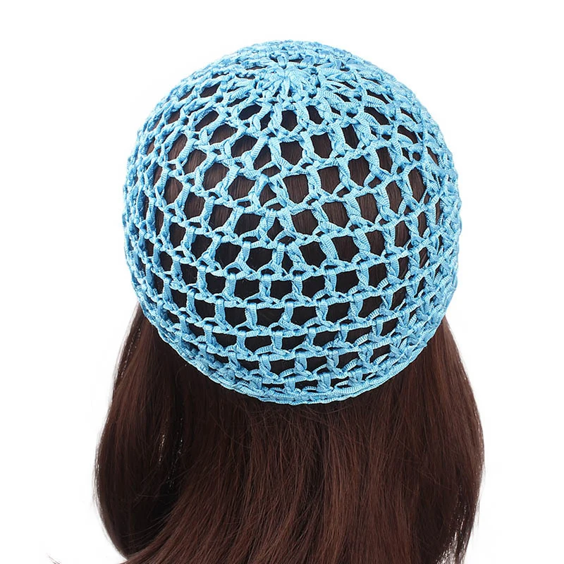 

Women's Mesh Hair Net Crochet Cap Solid Color Snood Sleeping Stretchable Elastic Hair Nets Cool Mesh Night Cover Turbans