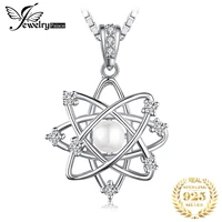 jewelrypalace galaxy simulated shell pearl 925 sterling silver cubic zirconia pendant necklace women fashion pendant no chain
