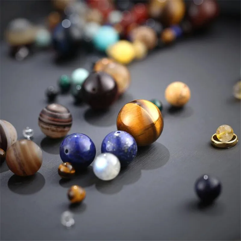 Браслет DIEZI в этническом стиле с бусинами из восьми планет для йоги мужчин и