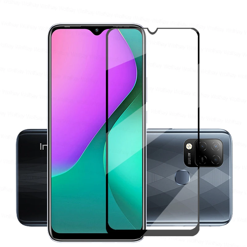 

2.5D Full Glue Glass For Infinix Hot 10T Screen Protector Tempered Glass For Infinix Hot 10T Protective Film For Infinix Hot 10T