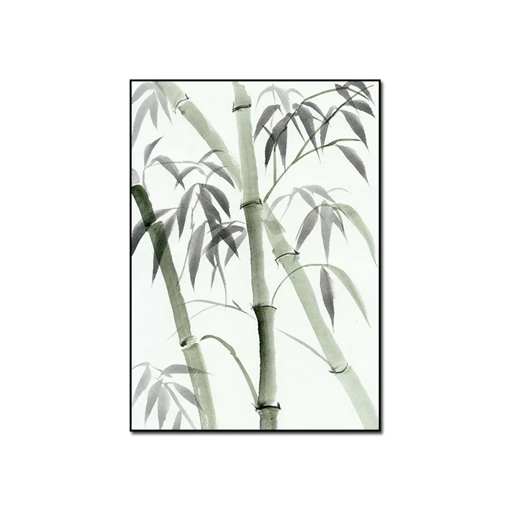 Современная простая бамбуковая Картина на холсте в китайском стиле настенные