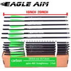 Карбоновые стрелы 6 шт., 1620 дюйма, болты для арбалета зеленого и белого цвета, 4 дюйма, резиновые лопасти для стрельбы из лука и охоты