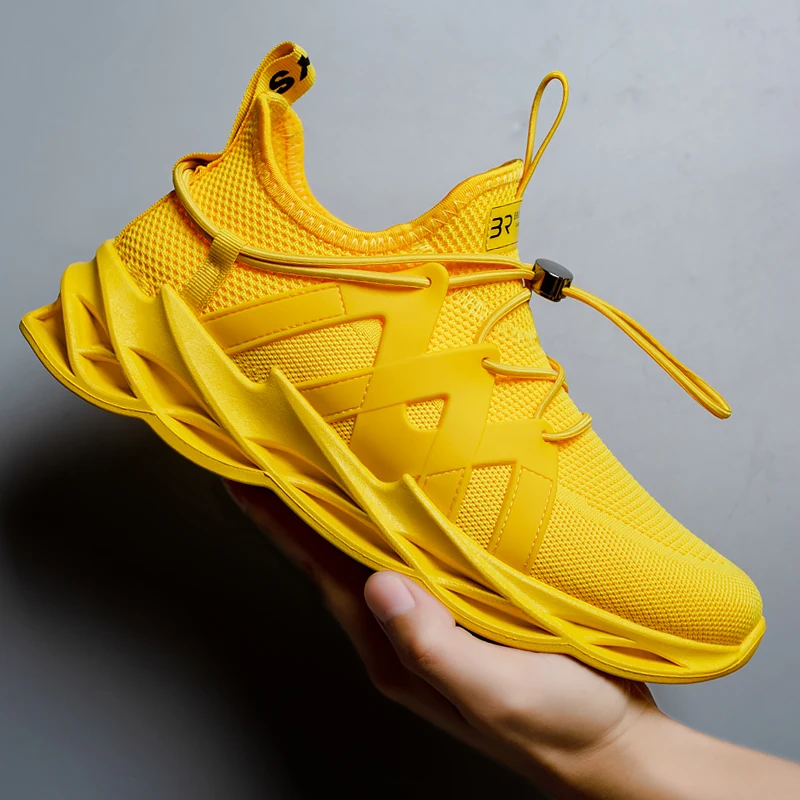 

Hot Sale Yellow Men's Sneakers Casual Shoes Mesh Breathable Running Shoes Men Ultralight Soft Sports Shoes Blade Sneakers Women