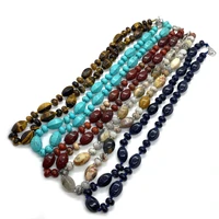 natural stone semi precious stones 10x14mm polygonal beads 5x9mm abacus beads fashion necklace about 18 inches