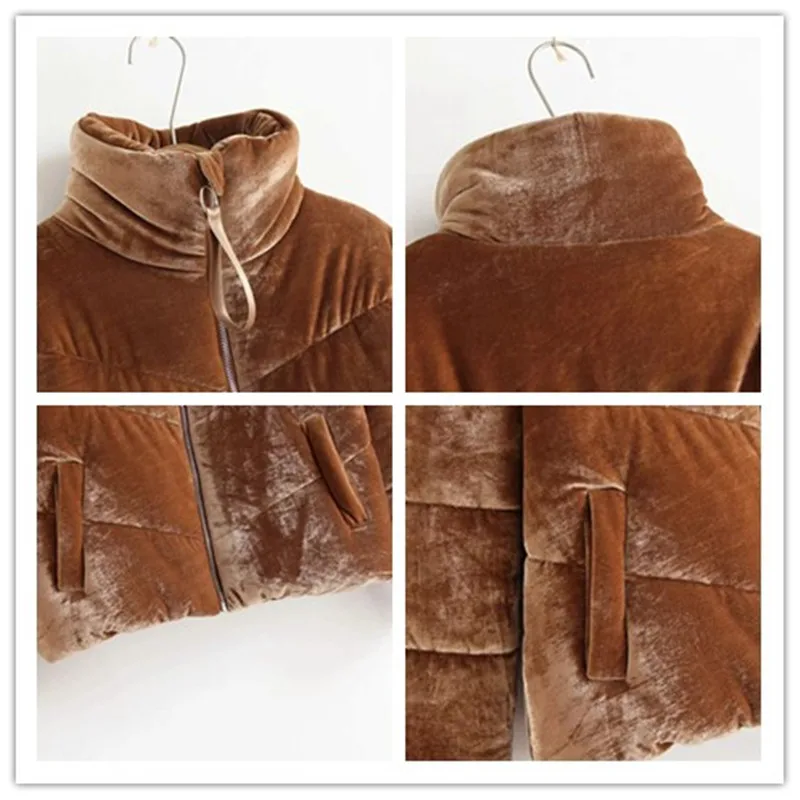 

2019 Women New Velvet Cotton Padded Basic Jacket Coat Winter Thicken Warm Wine Red Parka Jackets Fashion Female Autumn Outerwear