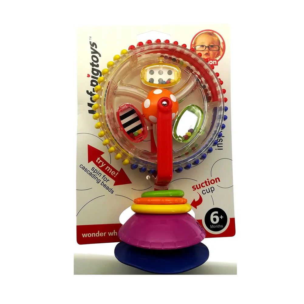 

Sucker Wheel Rotating Ferris Rotating Windmill Rattle Baby Infant Highchair Toy Lovely beads and sound attract baby's attention