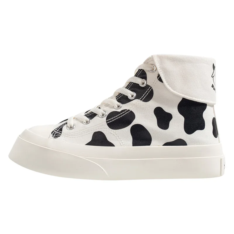 

Barbarian High Help Shoes Canvas Shoes Women's Big Head 2021 Spring New Students Hand-painted Small White Walking Shoe