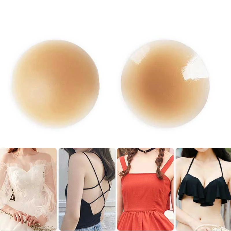 

1Pair Women Reusable Nipple Pasties Self Adhesive Nipple Cover Invisible Breast Sticker Silicone Boob Tape Bra Pads Accessories