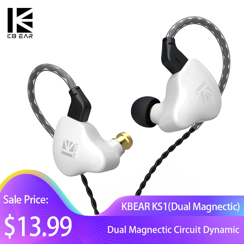 

KBEAR KS1 Dual Magnetic Circuit Dynamic Wired Earphone Headphones In Ear Monitor Music Sport Earbuds Headset kbear ks1 ks2 IEMs