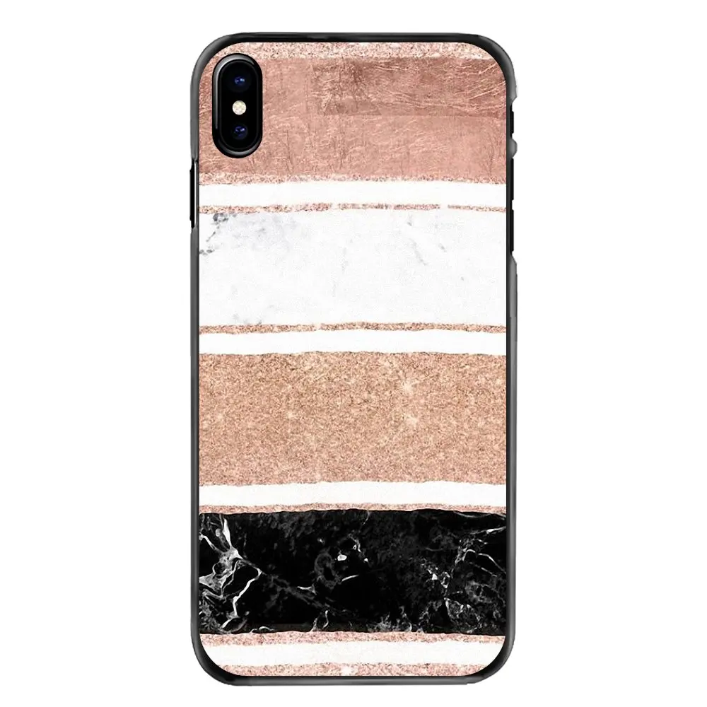 Розовое золото блеск современный мрамор полосы мобильный телефон чехол для Iphone 4