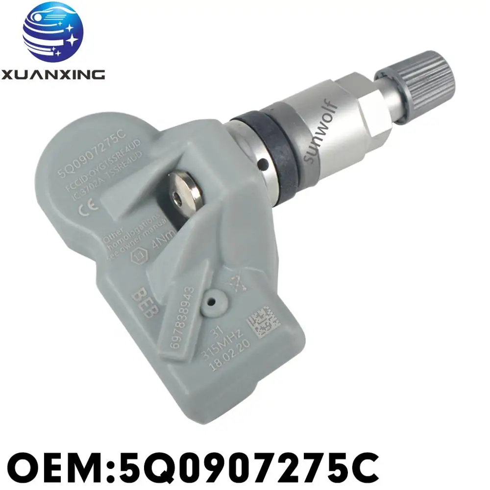 Система контроля давления в шинах 5Q0907275C TPMS 315 МГц для Audi Q7 VW Tiguan Touareg Touran 5Q0907275A